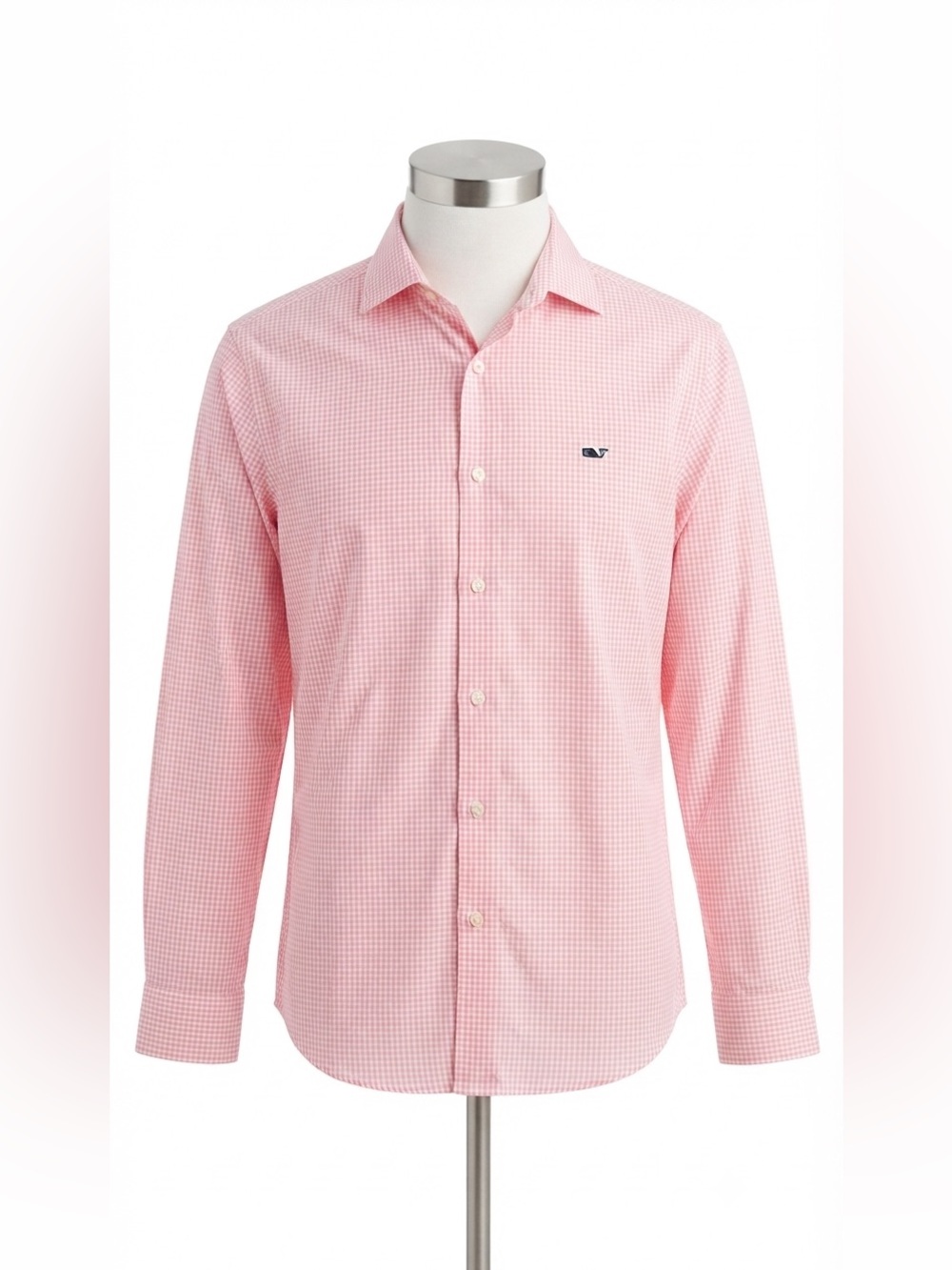 Vineyard Vines Men's Pink Check Dress Shirt Classic Fit (L) 100% cotton